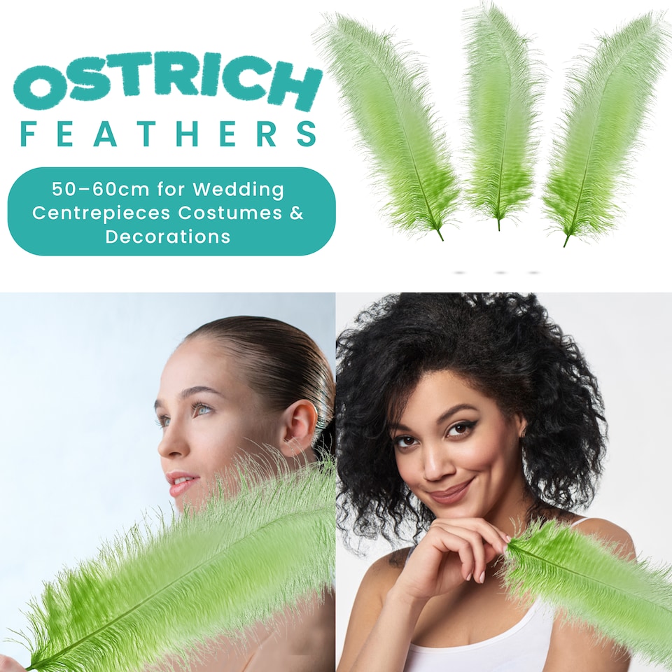 image 1 of 50cm - 60cm Large Ostrich Feathers, Showgirl Spadones - 5pcs