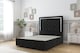 image 1 of Sloomy Sofia Chrome Black Plush Divan Bed Base No Drawers With 26 Inch Strutted Headboard & 12 Inch Matching Footboard | Black | Black | King | 1