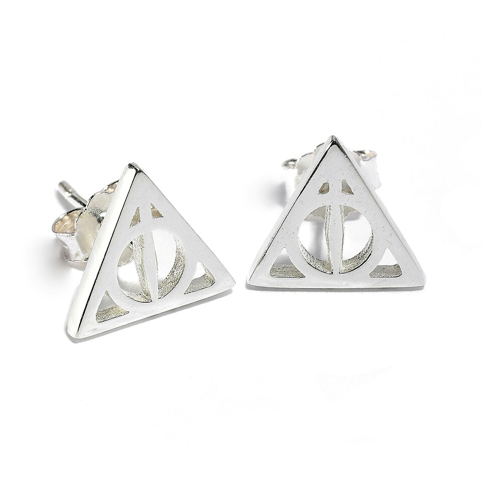 image 1 of Official Sterling Silver Harry Potter Deathly Hallows Stud Earrings- SE0054