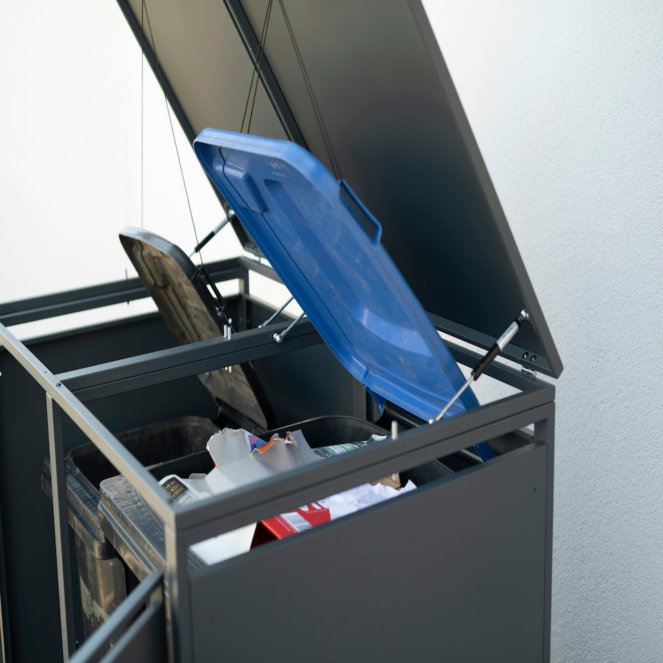 image 1 of Trimetals Triple 240L Wheelie Bin Store Anthracite Grey Grey