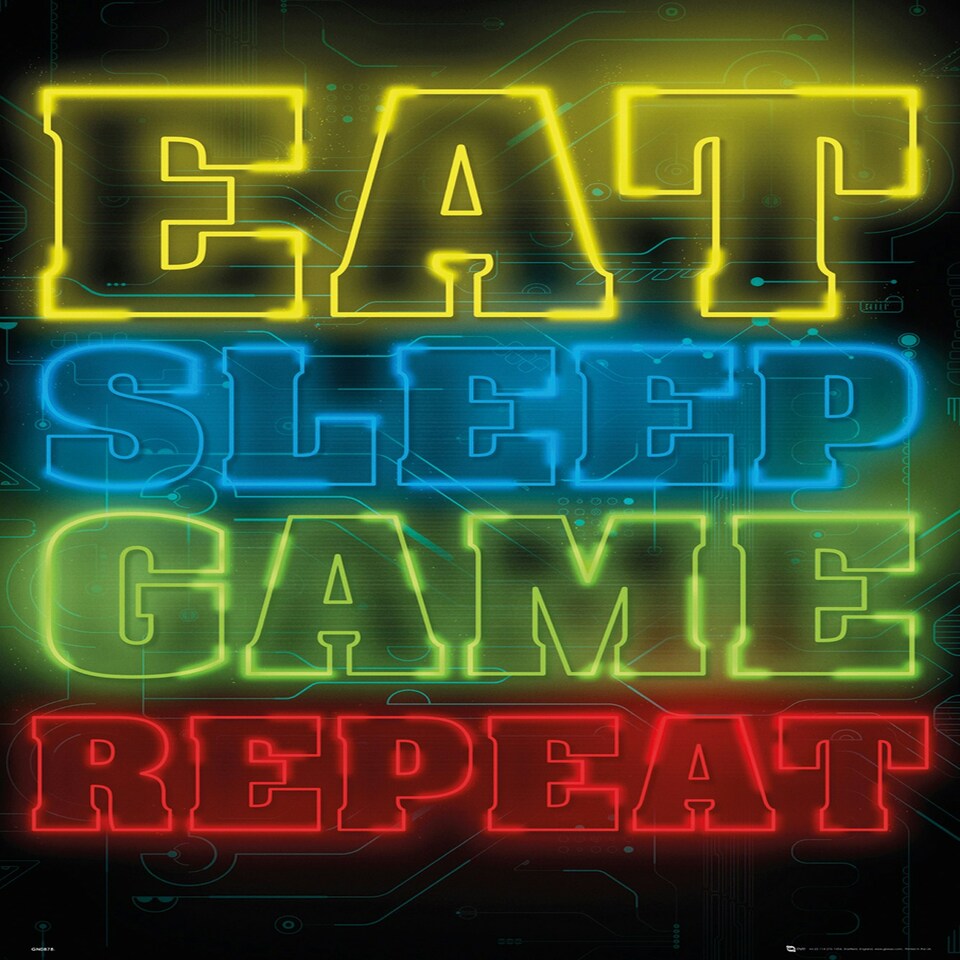 image 1 of Gaming Eat Sleep Game Repeat 61 x 91.5cm Maxi Poster