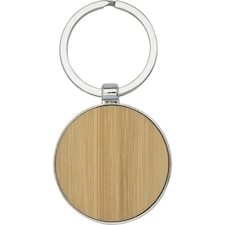 Avenue Nino Round Bamboo Keyring - Natural - One Size