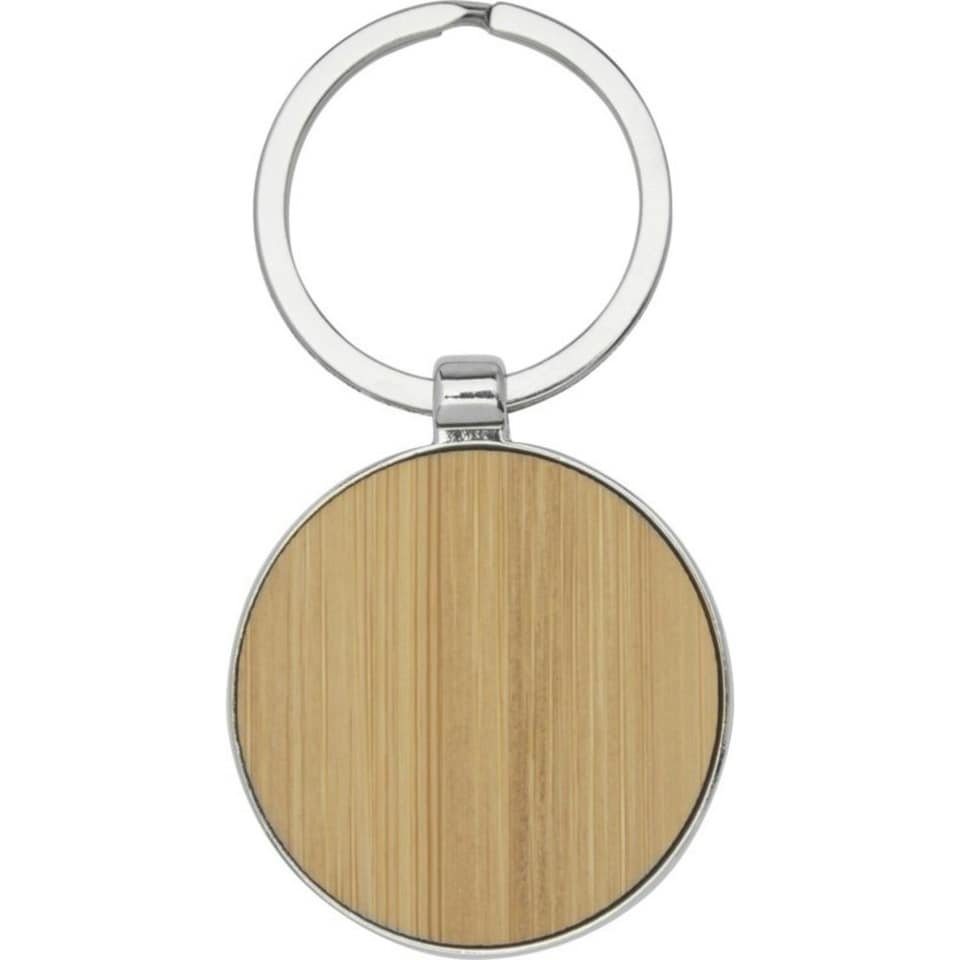 image 1 of Avenue Nino Round Bamboo Keyring - Natural - One Size