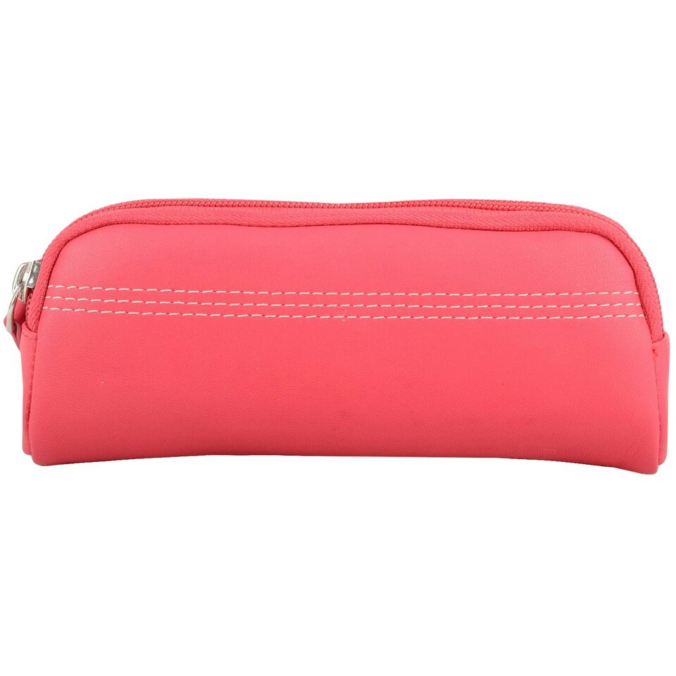 image 1 of Multi-Purpose Genuine Soft Leather Glasses Pencil Cosmetic Case Yellow | Citrus