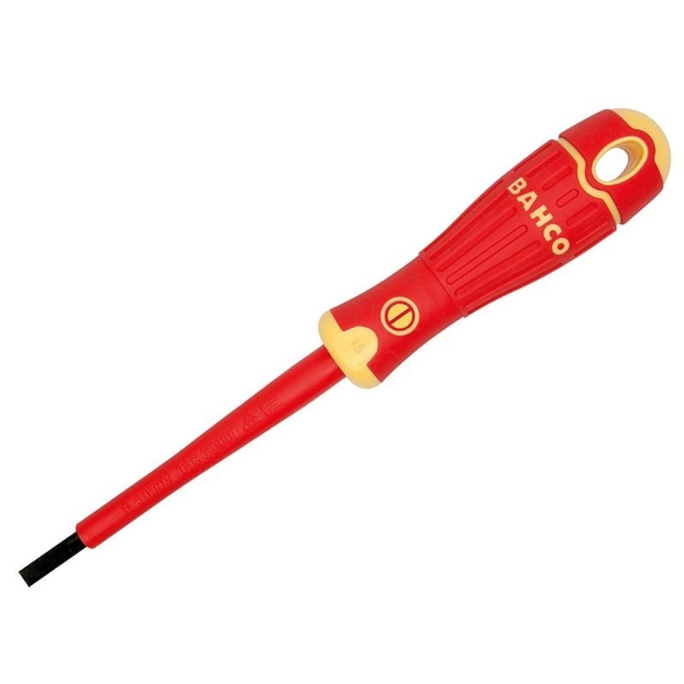 Bahco Bahcofit Insulated Slotted Screwdriver - Multi Colour - 3.0 x 100mm