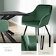 image 4 of Dining Chair Marilyn - with armrests, padded, velvet look, black steel legs - Set of 2 Green | Dark Green/Black