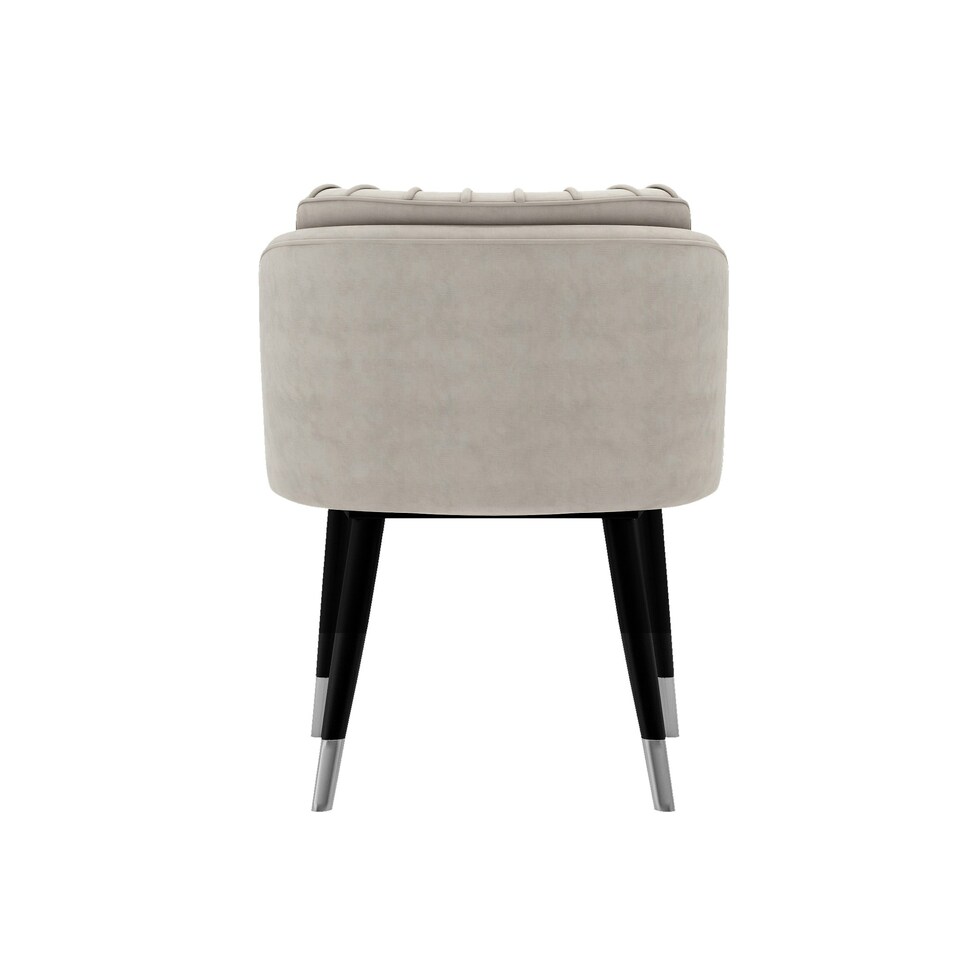 image 1 of Set of 2 Milano Velvet Dining Chairs with Stylish Ribbed Back Design, Black Metal Legs with Silver Tips Grey | Silver End Tips