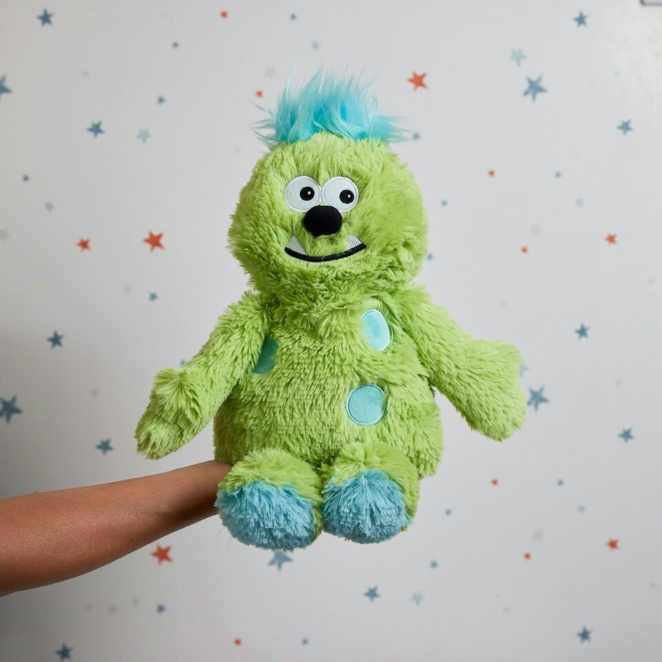 image 1 of Warmies Plush Green Monster Microwavable Weighted Teddy