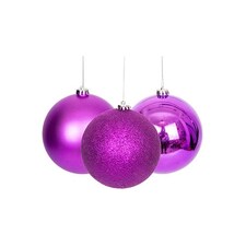 Purple Shatterproof Christmas Baubles 3cm - Pack of 12