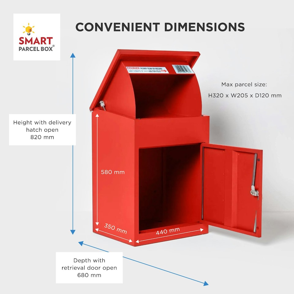 image 1 of SMART PARCEL BOX® Medium Front Access | Red | 1
