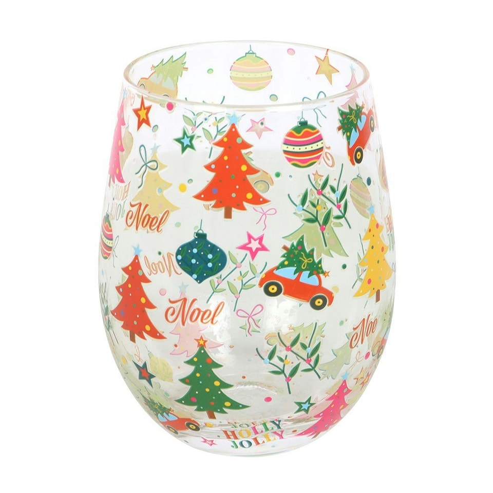 Something Different Nostalgic Printed Christmas Stemless Glass - Multicoloured - One Size