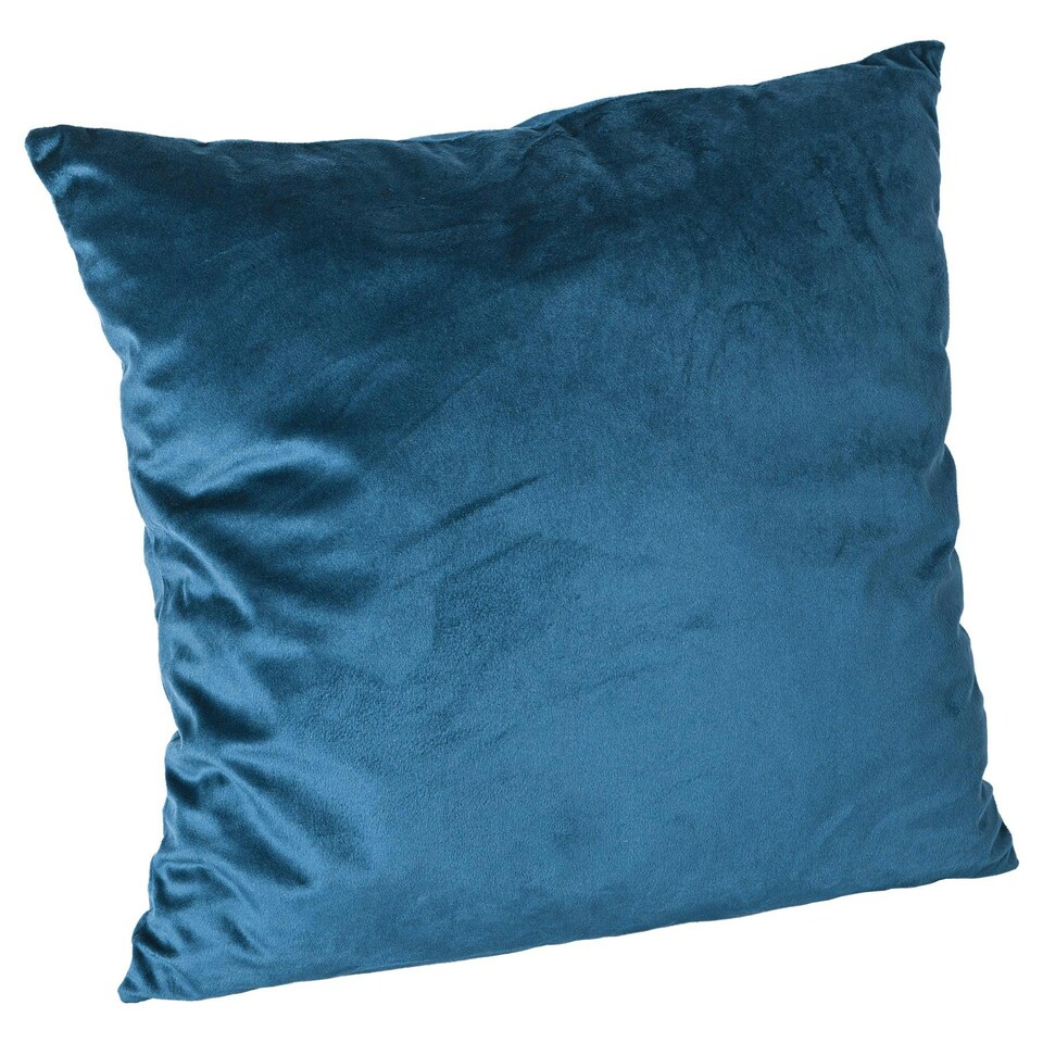 image 1 of Nicola Spring Square Velvet Cushion - 55cm x 55cm - Blue Blue