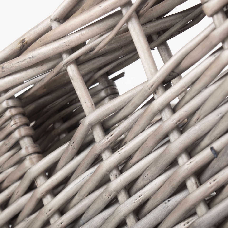 image 1 of Set of 2 Square Antique Wash Unlined Storage Basket | Brown | Brown | Not provided