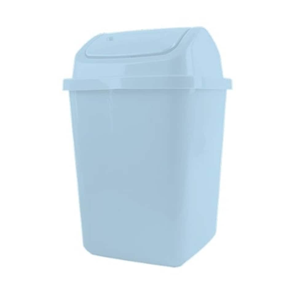 Pastel Blue Plastic Swing Top Bin