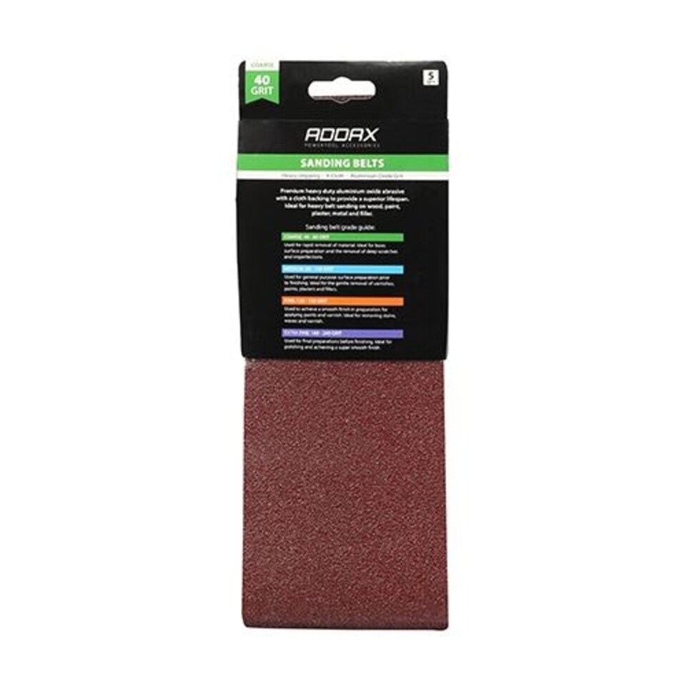 image 1 of Timco - Sanding Belts - 40 Grit - Red (Size 100 x 610mm - 5 Pieces)