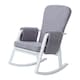 image 1 of Dursley Rocking Chair - Comfortable Rocking Chair With Padded Support, Suedette Fabric With Side Pockets & Compact Design (Pearl Grey)