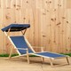 image 3 of Interiors by Premier Blue Lounger, Easy to Clean Lounger Chair Outdoor, Weather-resistant Chaise Lounge, Space-saver Sun Lounger