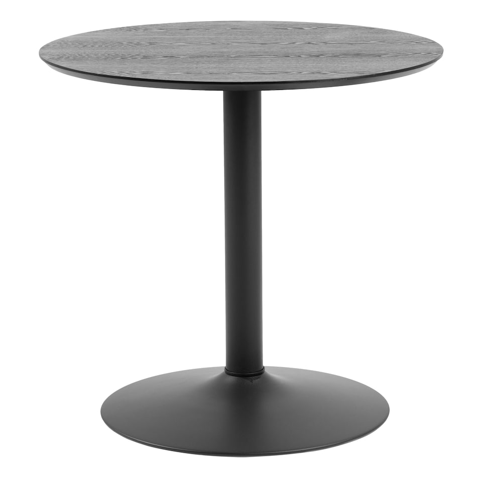 image 1 of Ibiza Small Round CafÃƒÂ© Table with Black Ash Top and Matt Black Base