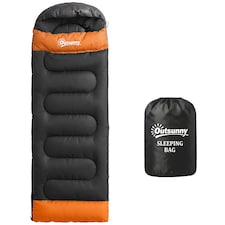 Outsunny Sleeping Bag for Adults, Lightweight & Compact Sleeping Bag | Grey | Grey | 215 x 75 x 10 cm