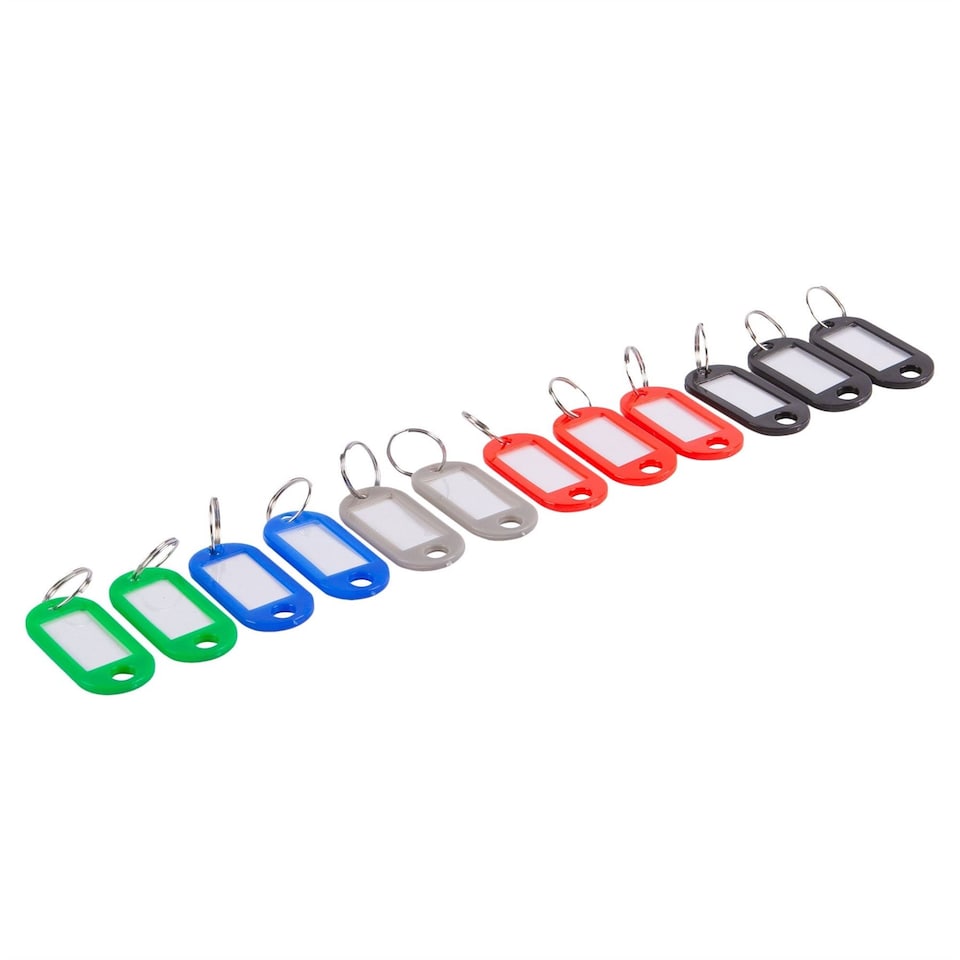 Ashley 12pc Plastic Keyring Indicator Set - Multicolour