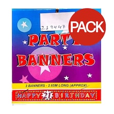 21st Birthday Banner (Pack of 3) - Multicoloured - One Size