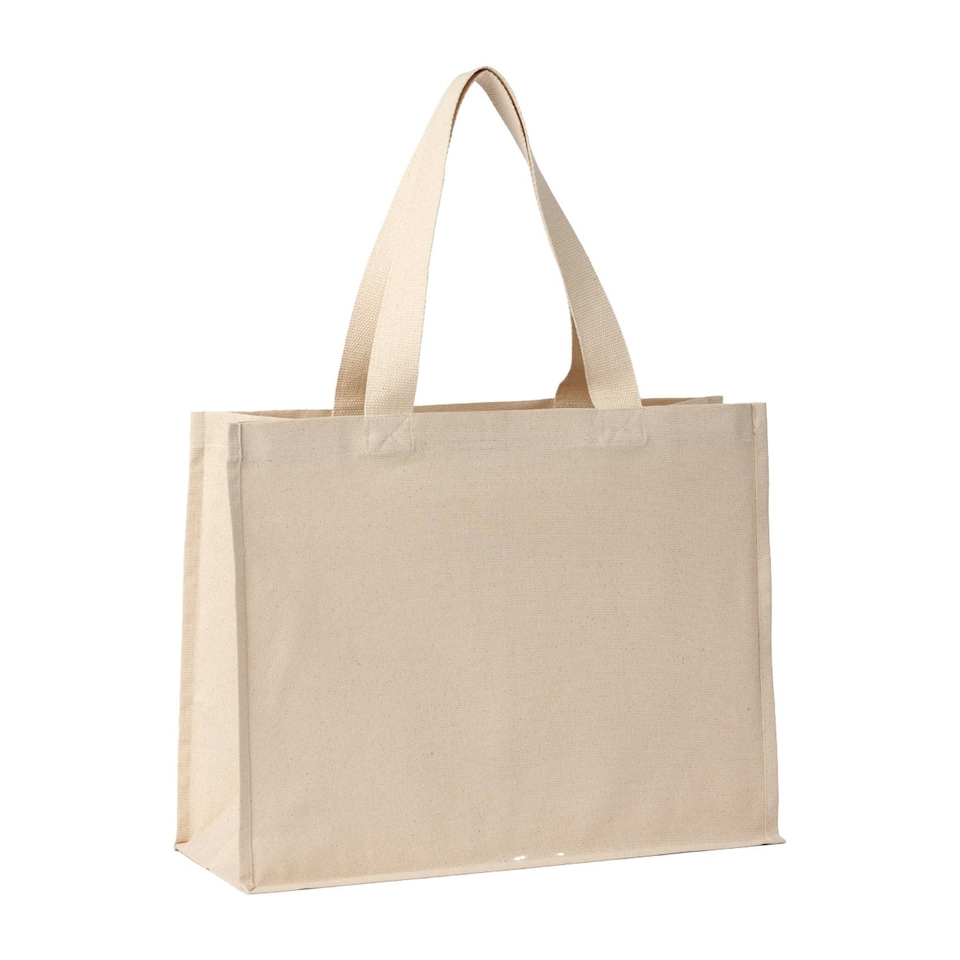 image 1 of Nutshell Premium Stand-Up Canvas Recycled Shopper Bag - Natural - 33cm x 16cm x 27cm | Cream