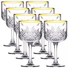 Timeless Cocktail Goblet Gold Rim Glassware Sets Mixers Martini 490ml | Clear | Clear