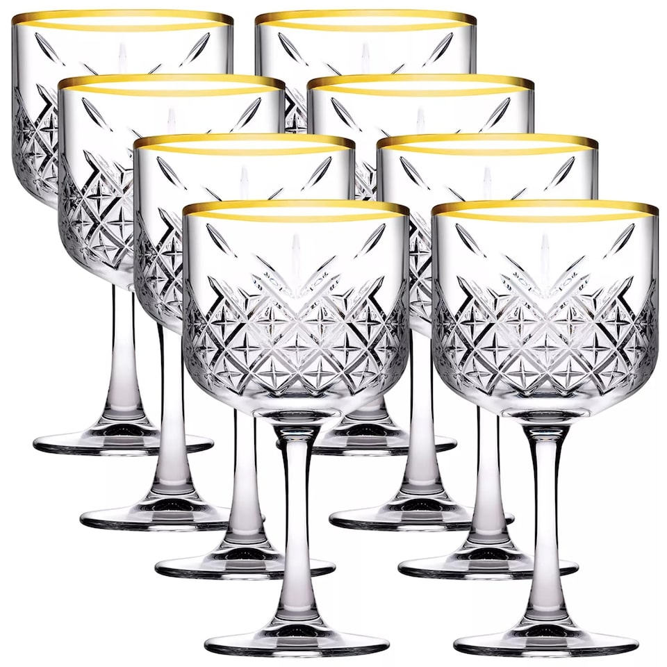 image 1 of Timeless Cocktail Goblet Gold Rim Glassware Sets Mixers Martini 490ml | Clear | Clear