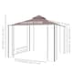 image 10 of Outsunny 3 x 3m Patio Gazebo Canopy Garden Pavilion Tent Shelter with 2 Tier Roof and Mosquito Netting, Steel Frame, Coffee