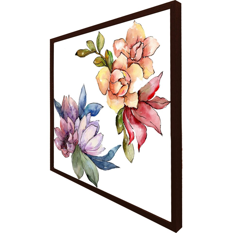 image 1 of Rainbow flowers (Picture Frame) Black | S