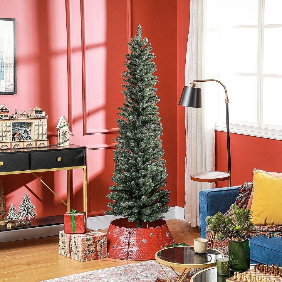 image 1 of HOMCOM 6 Foot Artificial Pencil Christmas Tree with  Branches, Green