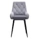 image 1 of Living and Home Velvet Metal Legs Button Upholstered Dining Chair - Set of 2