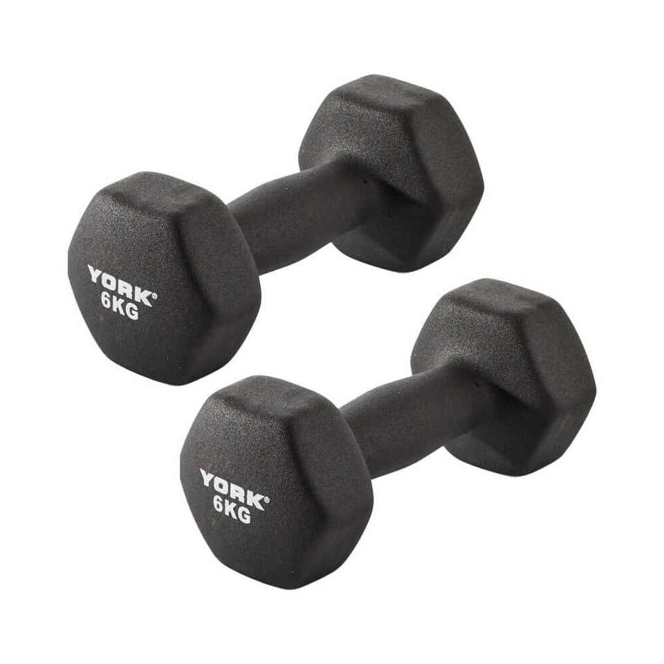 York Neoprene Hex Dumbbells 2 x 6kg