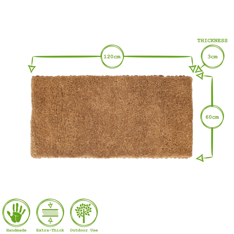 image 1 of Nicola Spring Premium Handmade Coir Door Mats - 120cm x 60cm - Pack of 2