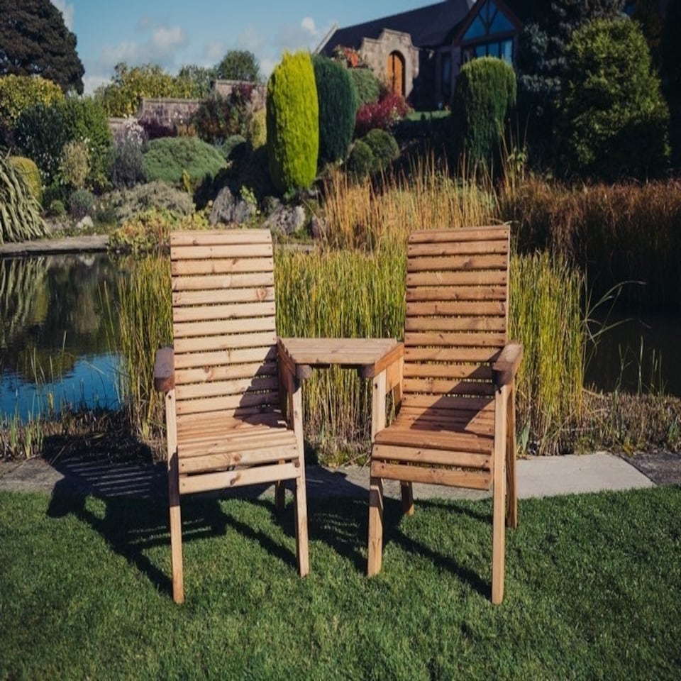 image 1 of Valley Love Seat Angled - Timber - L100 x W163 x H95 cm - Garden Furniture - Flat Pack - Partially Assembled