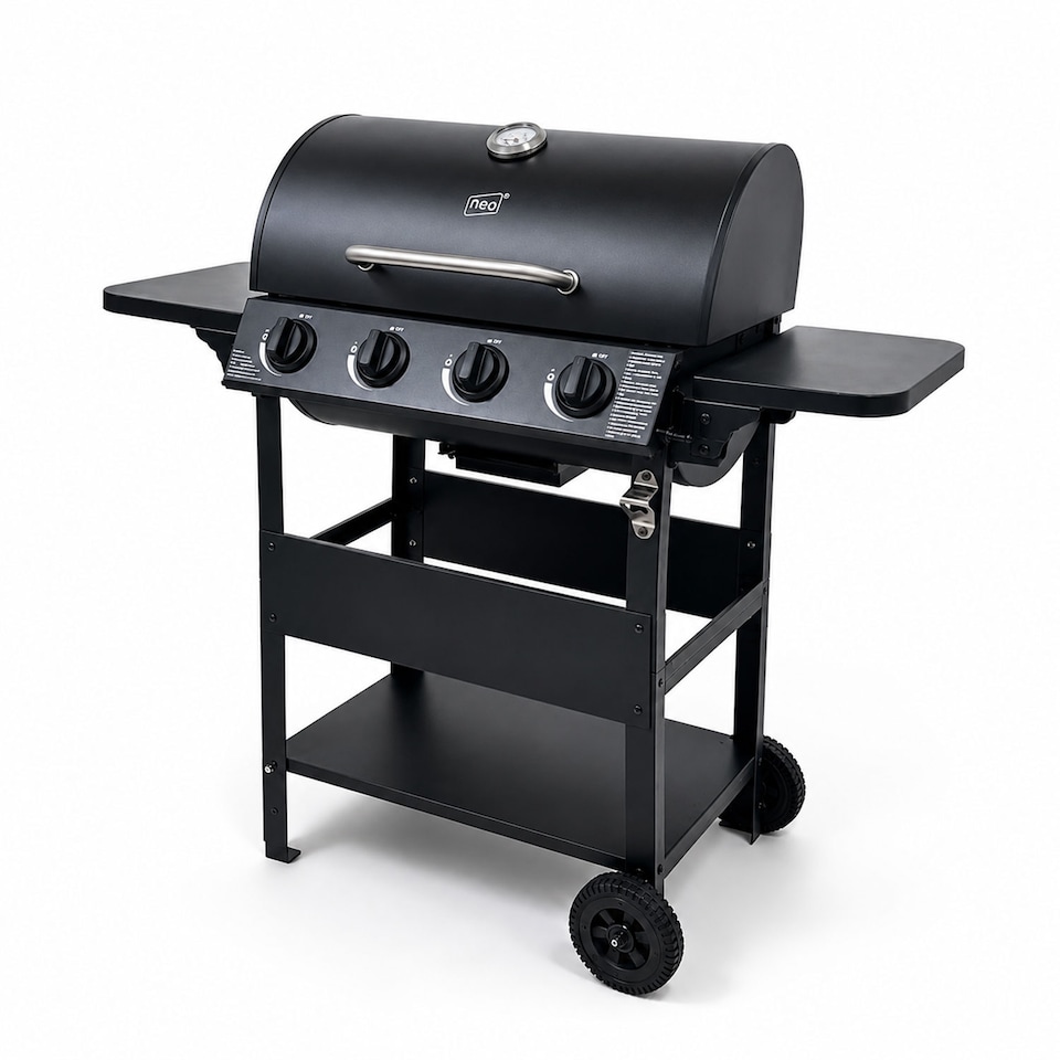 image 1 of 4 Burner Steel Gas BBQ Grill Outdoor Side Shelves Rack Bottle Opener