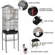 image 4 of Yaheetech 158.5 cm Tall Roof Top Birdcage with Rolling Metal Stand Black