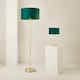 image 6 of ValueLights Charlie Gold Table Lamp Green Velvet Shade 