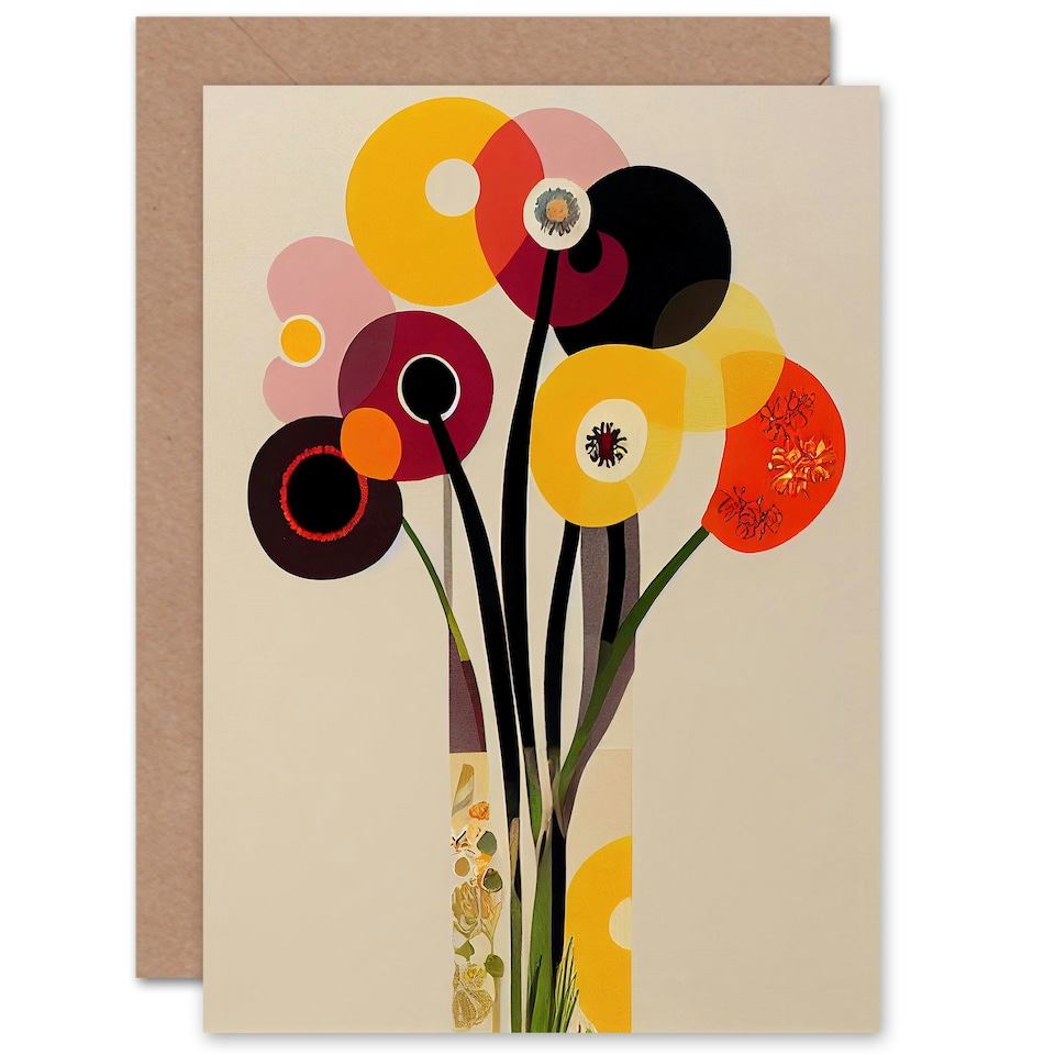 image 1 of Simple Elegant Floral Blooms Flower Wife Birthday Card