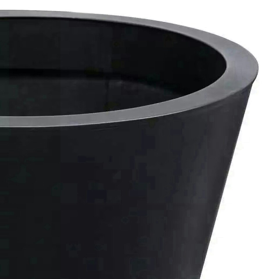 image 1 of Primrose Galvanised Zinc Black Cone Flared Garden Planter with Drainage 70cm