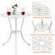 image 5 of Yaheetech 3PCS Patio Bistro Table Set with Umbrella Hole White