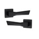 image 2 of Golden Grace 1 Pair Modern Aura Premium Design Door Handles on Square Rose in Matt Black Finish Black