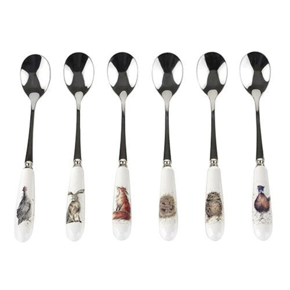 image 1 of Wrendale Designs Country Animal Set Of 6 Tea Spoons