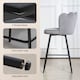 image 6 of HOMCOM Bar Stools Set of 2, Modern Velvet-Feel Barstools with Petal Backrest and Footrest, Upholstered Breakfast Bar Chairs with Metal Legs for Kitchen Island Counter, Dining Room, Grey | Grey | Grey | 2