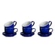 image 1 of Argon Tableware 12 Piece Coloured Cappuccino Cup & Saucer Set - 250ml - Navy