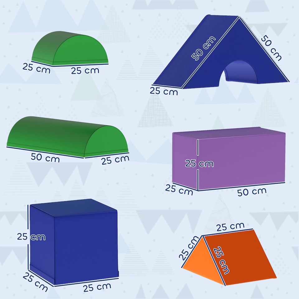 image 1 of HOMCOM 11-Piece Soft Play Equipment for Toddlers, Soft Play Set