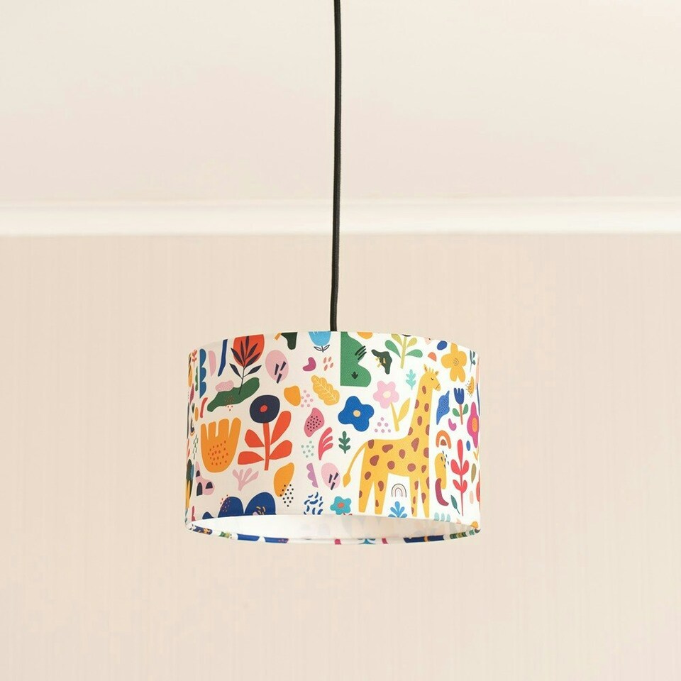 image 1 of ValueLights Kids Bright Floral Easy Fit Ceiling Light Shade