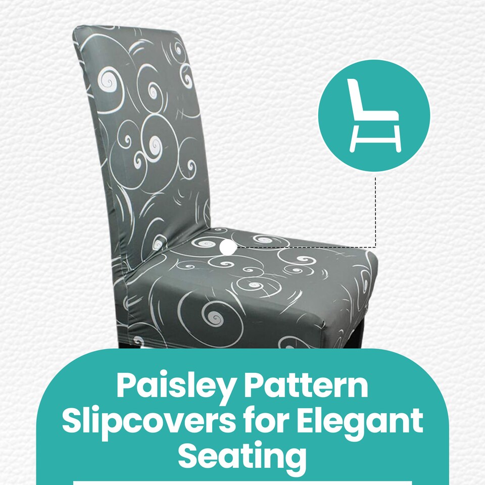 image 1 of High-Back Chair Covers, Universal Chair Protective Slipcover - Grey