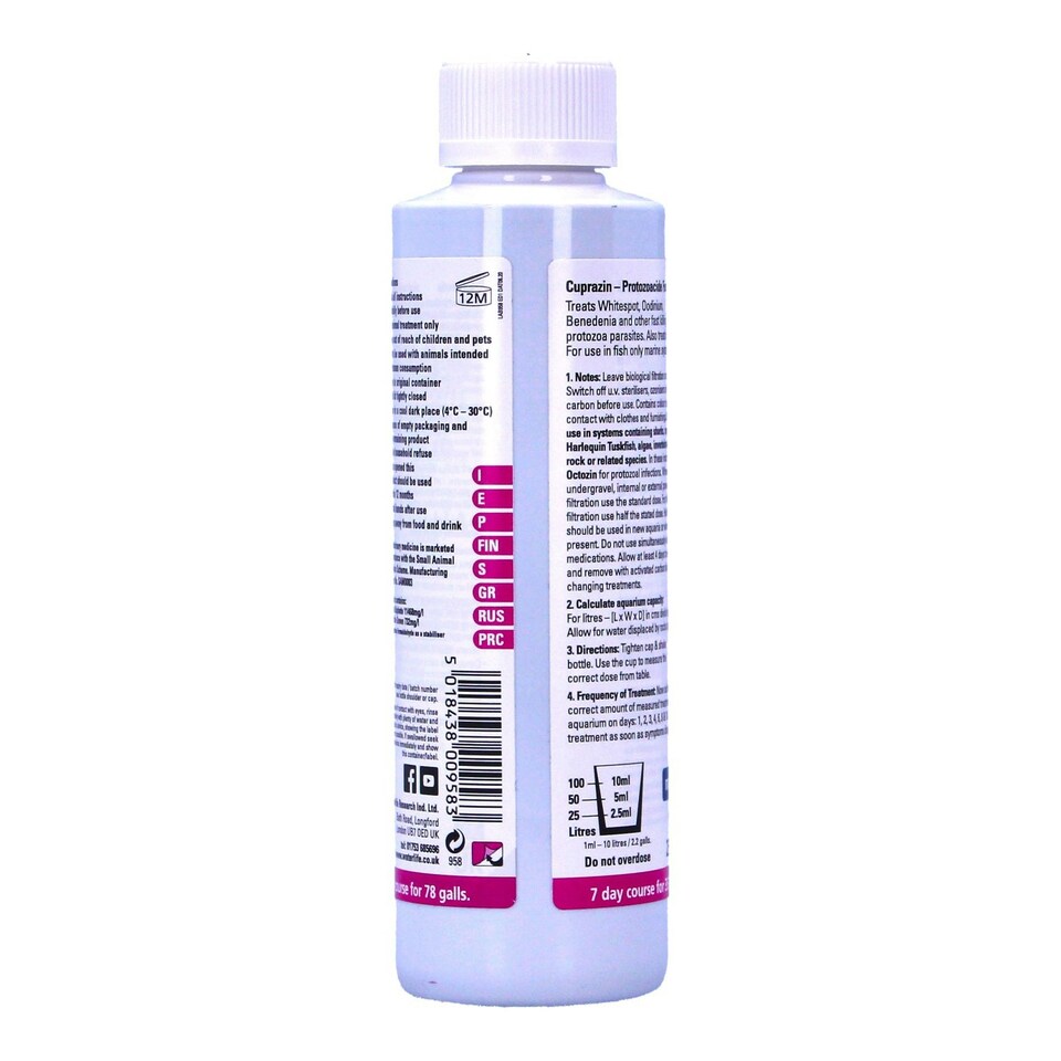 image 1 of WATERLIFE CUPRAZIN 250ML MARINE WHITESPOT TREATMENT
