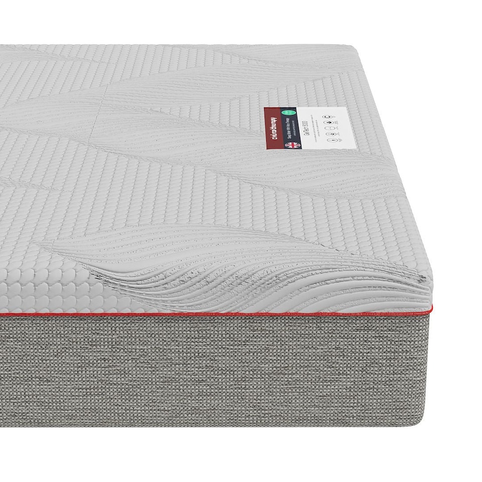 image 1 of Visco Therapy Cool Blue Memory Pocket Sprung 2000 Mattress 24cm - Medium Comfort, Edge Support, UK Made | White | White | Single | 1
